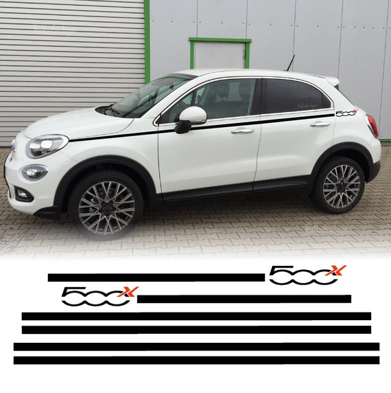 Adhesive bands Stickers Fiat 500 X upper side stripes for tuning sports car doors