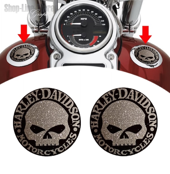 2 Stickers Stickers petrol cap Skull compatible with Harley Davidson