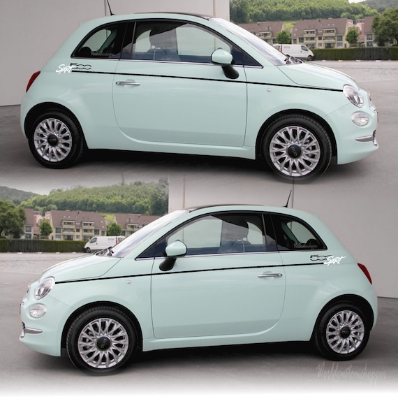 Side stripe stickers for Fiat 500 Sport car tuning stripes stickers