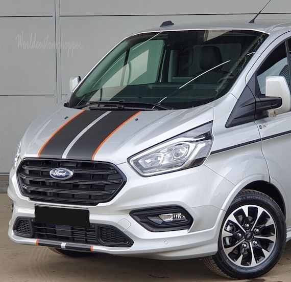 Stickers Front and Rear Bands Compatible with Ford Transit Custom Cars Two-tone with Edge
