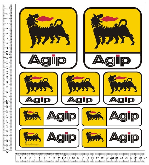 AGIP Stickers for Motorcycle Frame Fairings Ducati Honda Suzuki Kawasaki 20x23 30x27