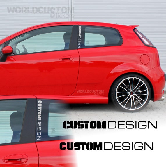 CUSTOM DESIGN Stickers Compatible for Fiat Grande Punto Auto Tuning Sport pillars