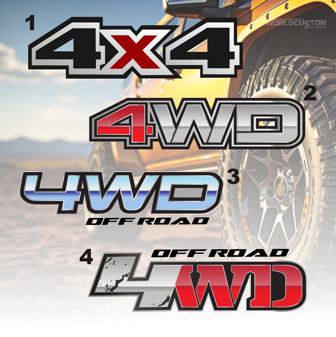 4X4 Stickers for All off Road Models Suzuki Nissan Jeep Land Rover Etc ...