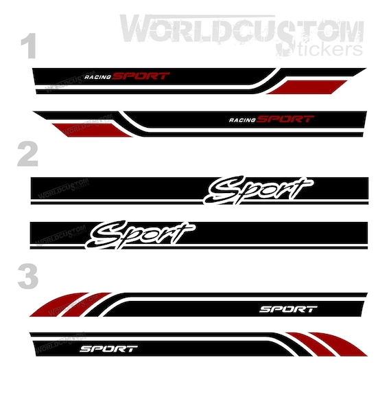 Side under door graphic stripe stickers compatible for all Auto Car Racing Sport models