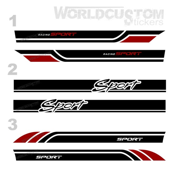 Side under door graphic stripe stickers compatible for all Auto Car Racing Sport models