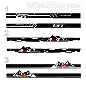 Adhésifs Autocollants Bandes graphiques latérales sous la porte compatibles pour tous les modèles de SUV Off-Road 4x4 Off Road