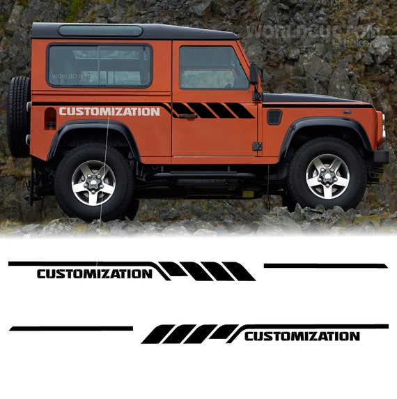 Adhesives Stickers Side bands Compatible with Land Rover Defender off road 4x4