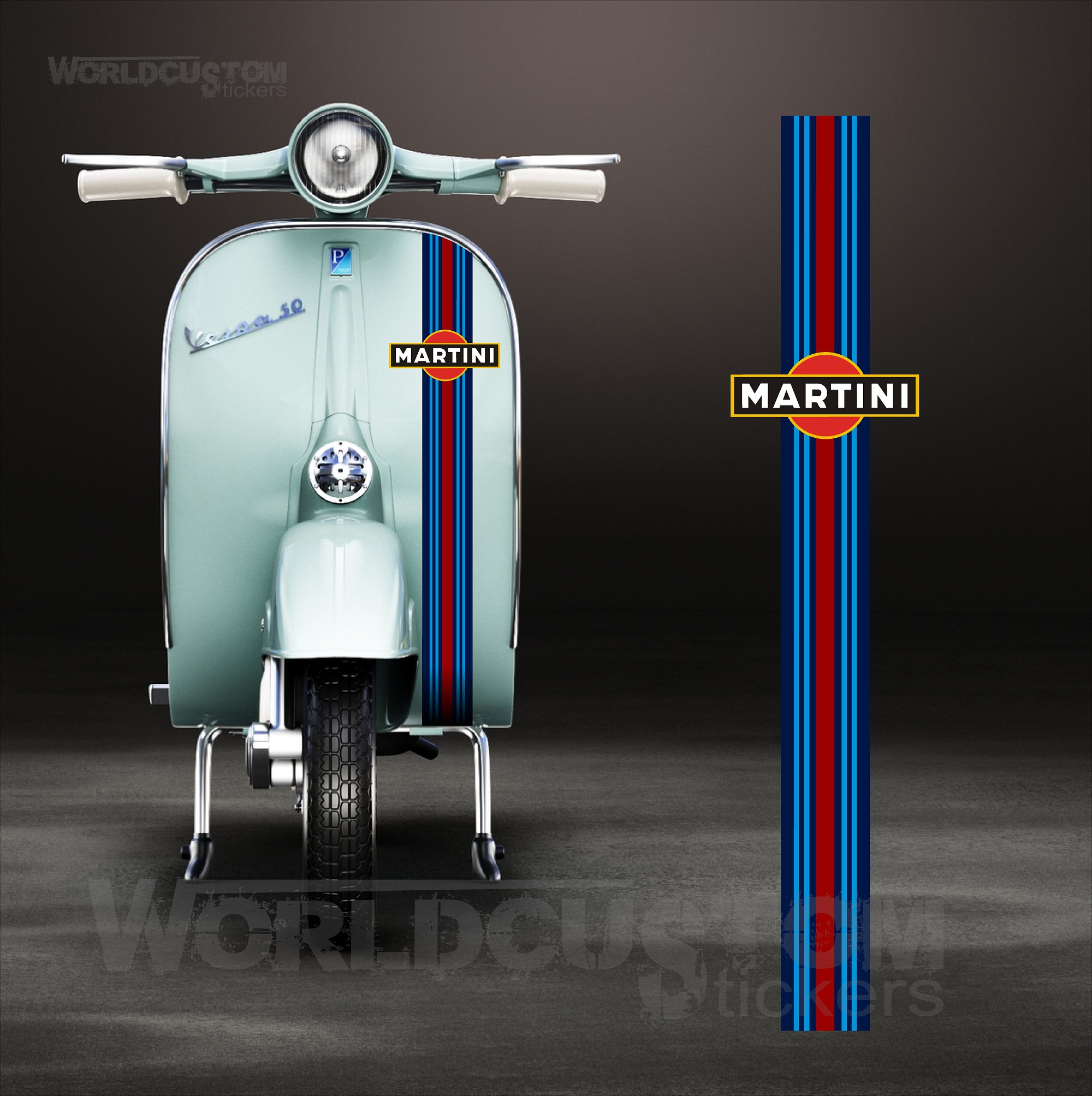 Stickers Stickers Adhesive band for motorcycles Piaggio Vespa 50 125 150  200 Martini