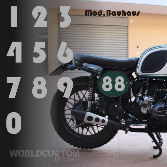 Personalized number plate stickers for racing motorbike Cafe Racer Sticker cross Scrambler