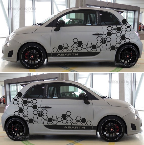 Hexagon Graphics Stickers Kit for Fiat 500 Abarth Auto tuning Sport