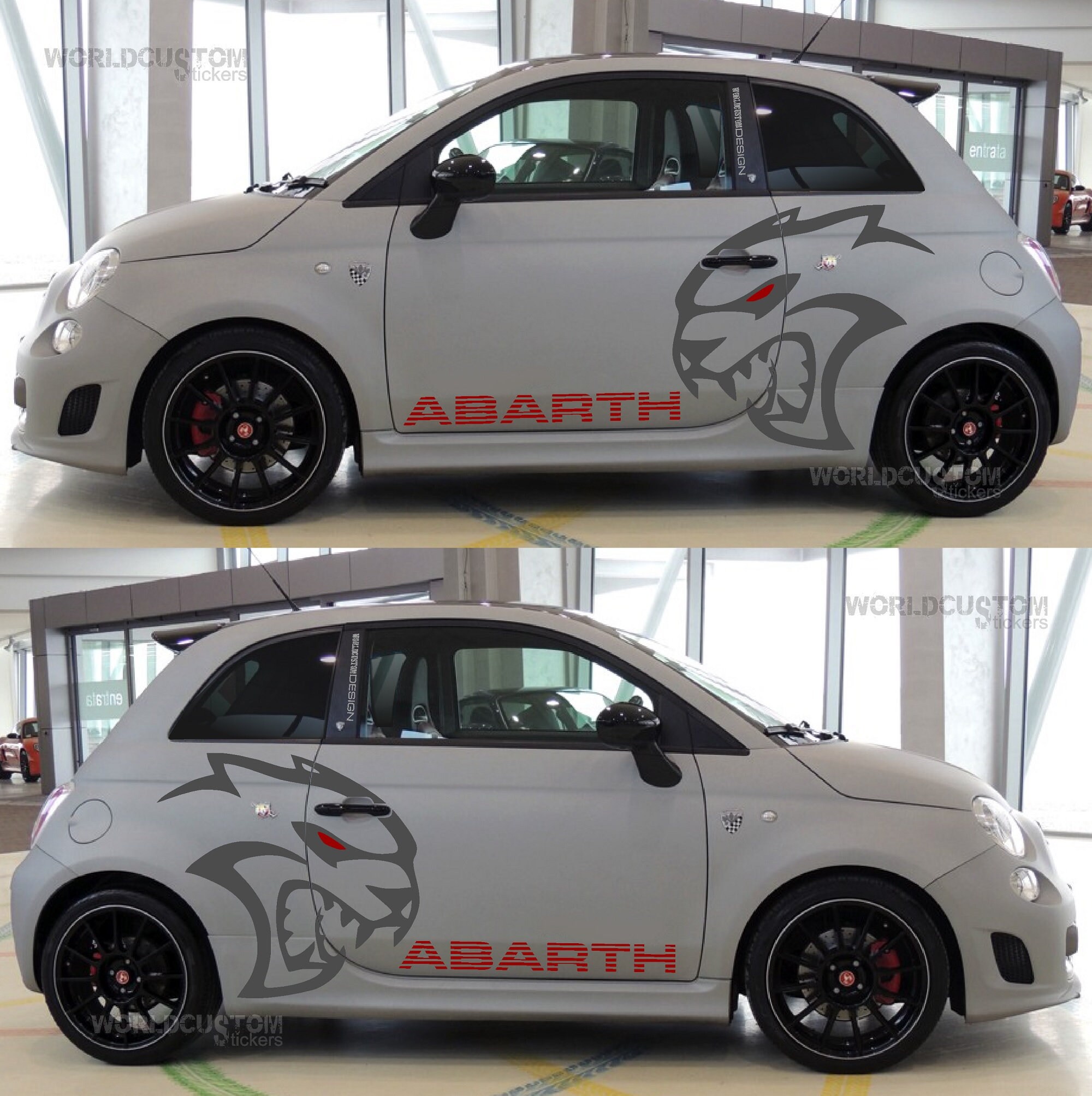HellCat Graphics Kit Stickers for Fiat 500 ABARTH Auto tuning Sport