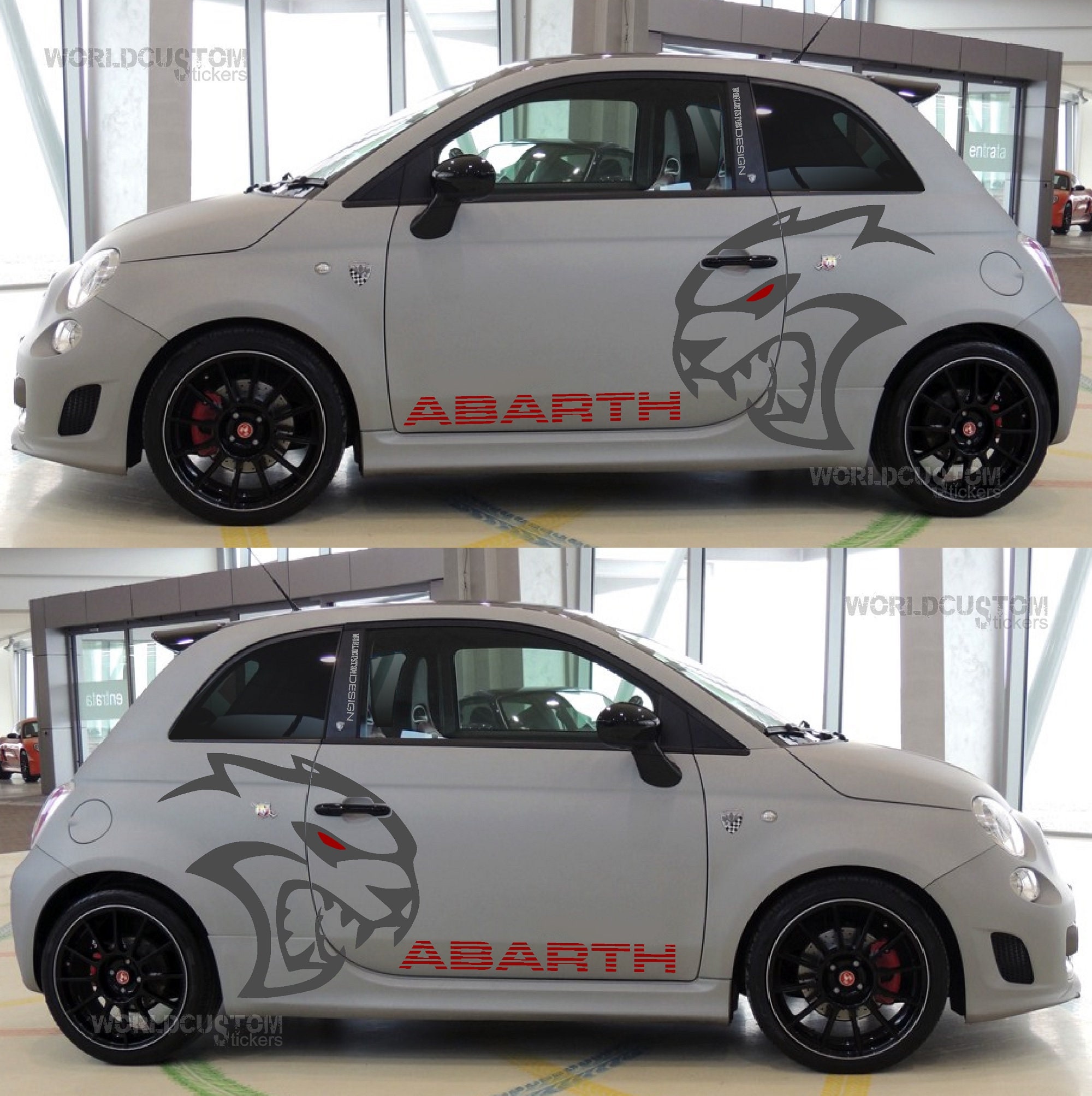 HellCat Graphics Kit Stickers for Fiat 500 ABARTH Auto tuning Sport