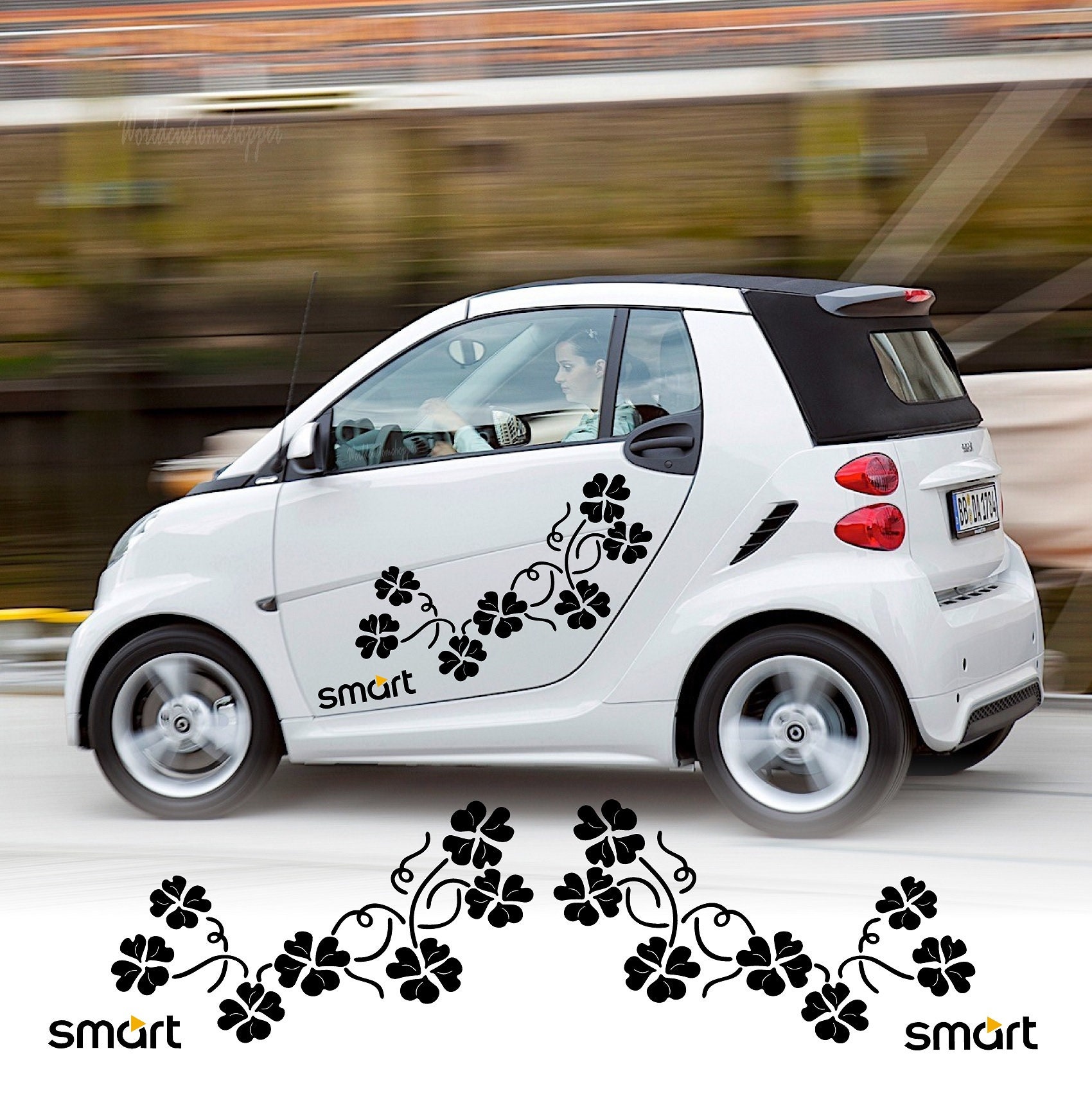 Stickers Stickers Mercedes Smart graphic kit side decoration flower  decoration Auto Tuning