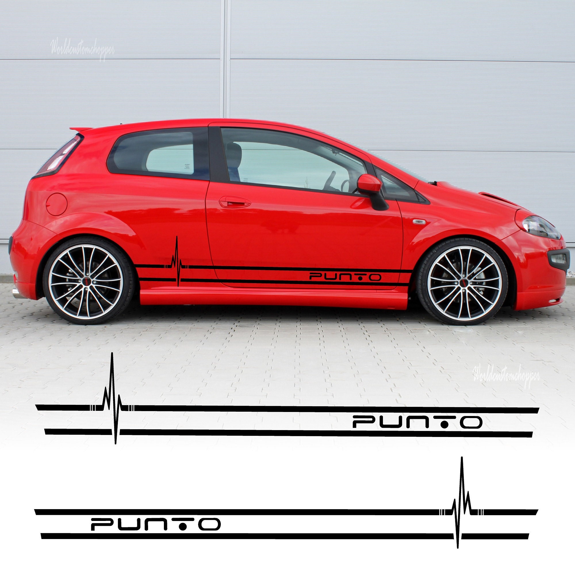 Stickers Stickers Fiat Grande Punto Side Bands Under Door Cardio Auto tuning