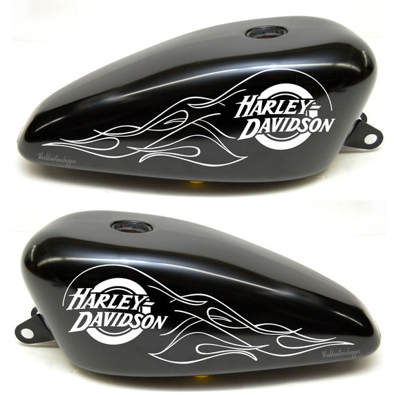 Stickers Stickers Harley Davidson Flam tank motorcycle custom chopper  softail