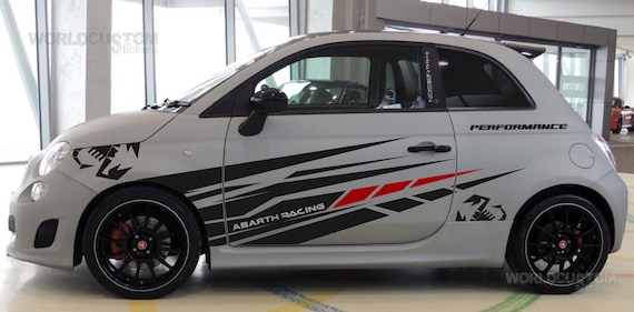 Stickers Kit Abstract Graphics for Fiat 500 ABARTH Racing Performance Auto tuning Sport