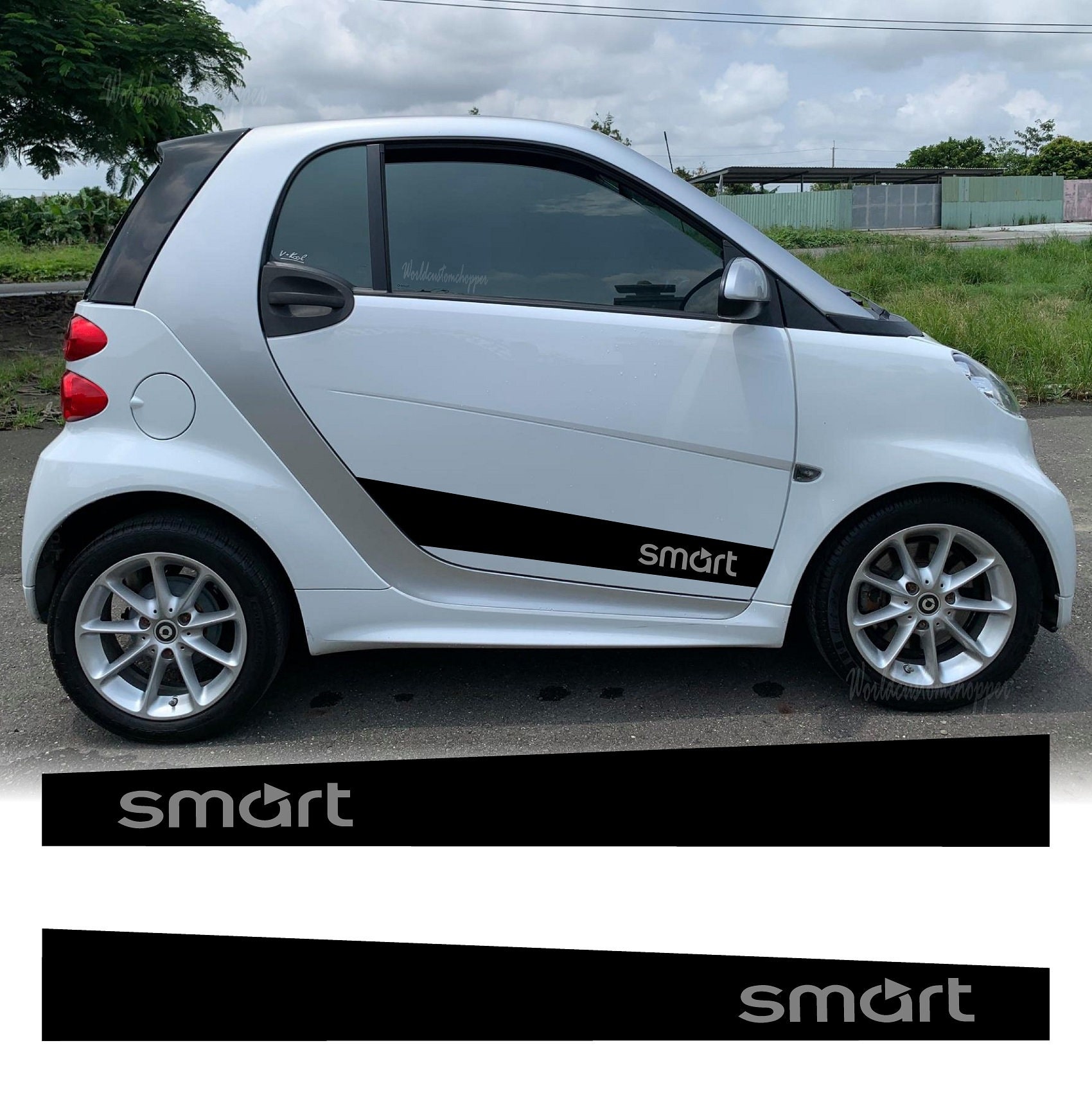 YOITS 8 Stück Autotür Griffe Aufkleber, für 2014 Smart Fortwo III