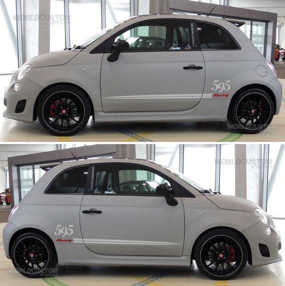 Kit 2 Adesivi Strisce Laterali Per Auto Fiat 500 ABARTH Scegli - Foto 10