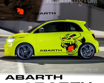 Autocollants Angry Kong pour Fiat 500 ABARTH