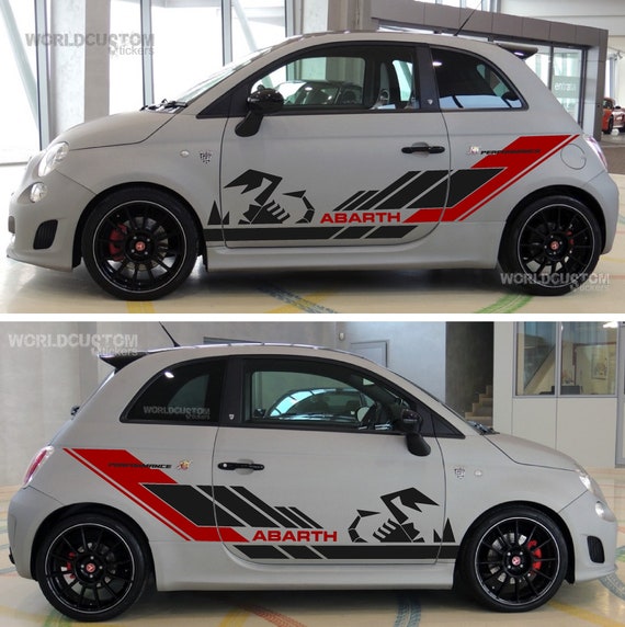 Racing Stickers Kit for Fiat 500 Abarth + Scorpio Auto tuning Sport