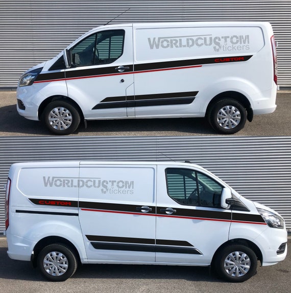 Complete side panel stickers for Ford Transit Custom LH1 cars