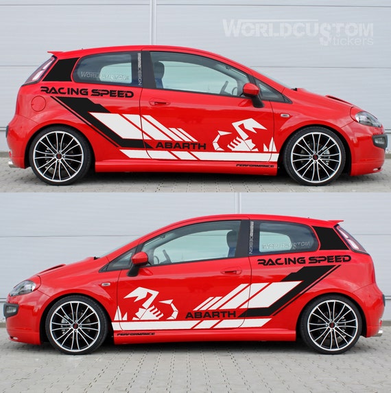 Stickers Kit Fiat Grande Punto Complete graphics Racing Speed Performance Abarth
