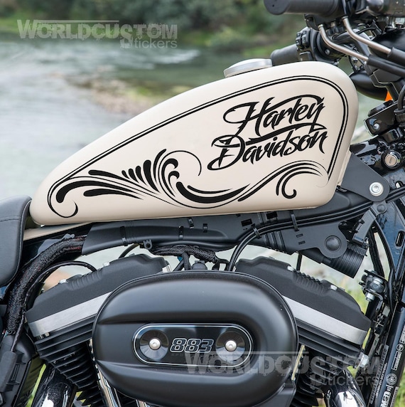 Harley Davidson Arabesque stickers for custom motorcycle tanks