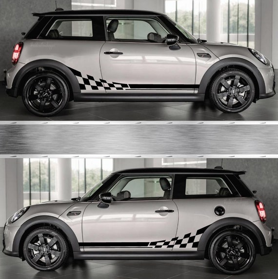 Stickers Stickers Mini Cooper S 2021 side bands Checkerboard Auto Tuning Sport