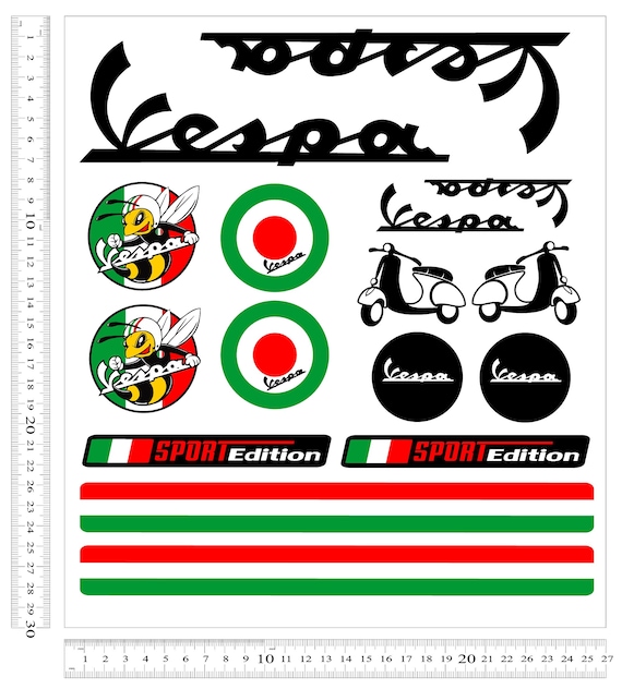 Vespa Piaggio Motorcycle Helmet Stickers for Road Motorcycle Scooter Ape