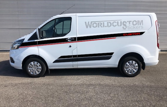 Stickers Side Stripes Complete for Ford Transit Custom LH1 Car