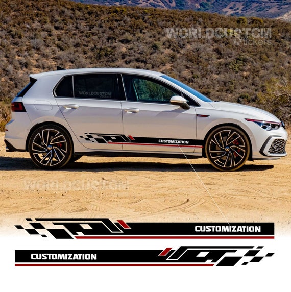 Side stripe stickers compatible with Golf Wolkswagen GTI GTD Racing Auto Tuning Sport