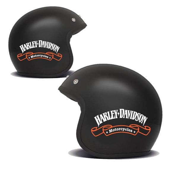 2 Worldcustom Stickers Compatible with Harley Davidson 2 for Custom Motorcycle Helmet