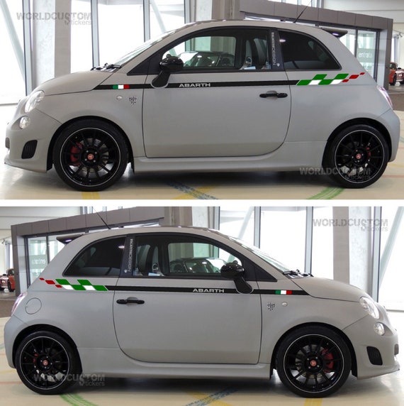 Upper side stripe stickers for Fiat 500 ABARTH Auto tuning Sport Italy