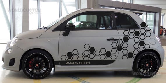 Stickers Kit Graphics Hexagon for Fiat 500 Abarth Auto tuning Sport