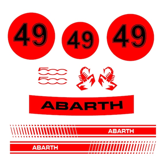 Aufkleber Aufkleber Fiat 500 ABARTH Komplettes Racing Kit Abarth