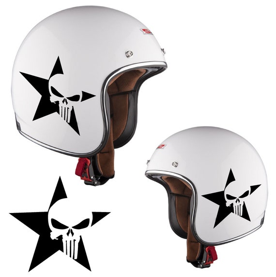 Star Punisher Stickers for custom motorcycle helmet chopper decals