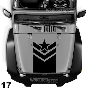 Stickers Hood Stickers for all models Off-Road 4x4 Off Road Suzuki Nissan Jeep Land Rover etc. Over 40 Models to choose from