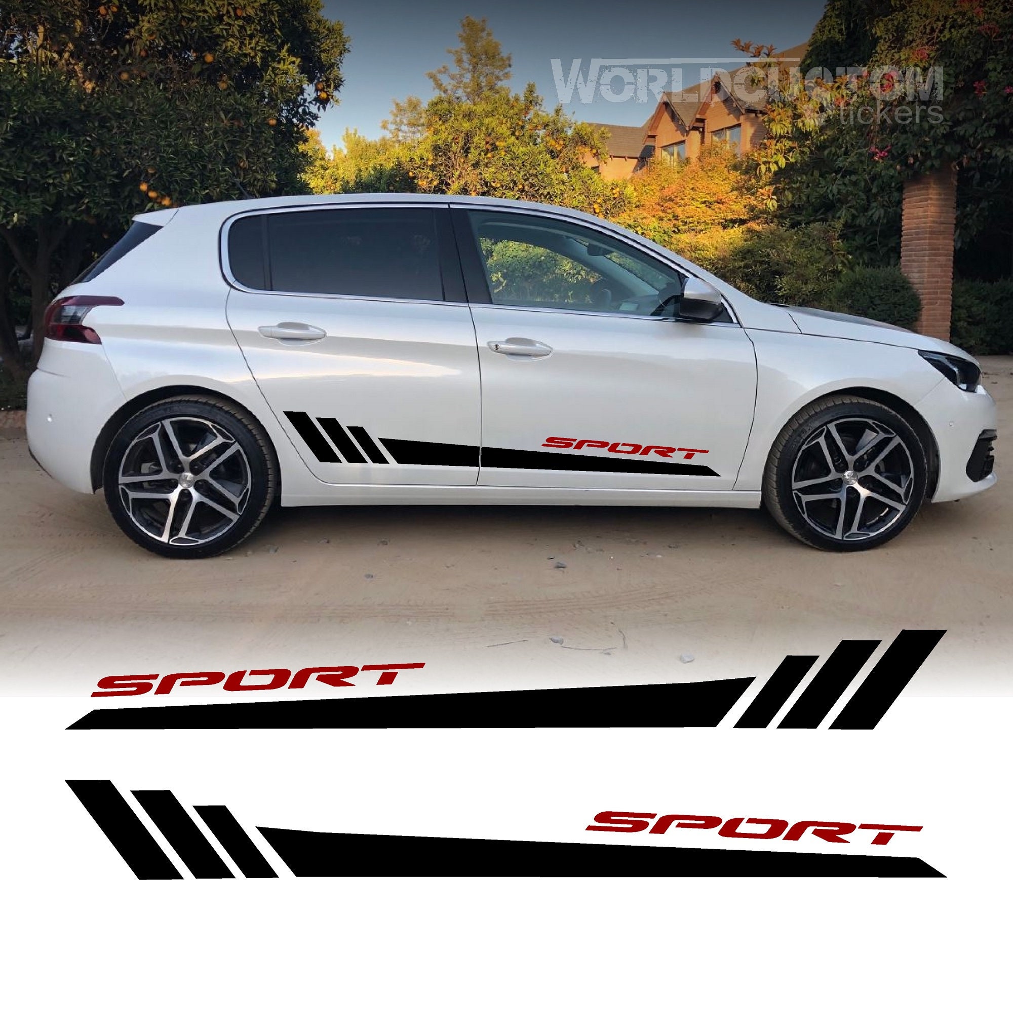 Stickers Stickers Sport side bands for PEUGEOT 308 Feline Auto Tuning