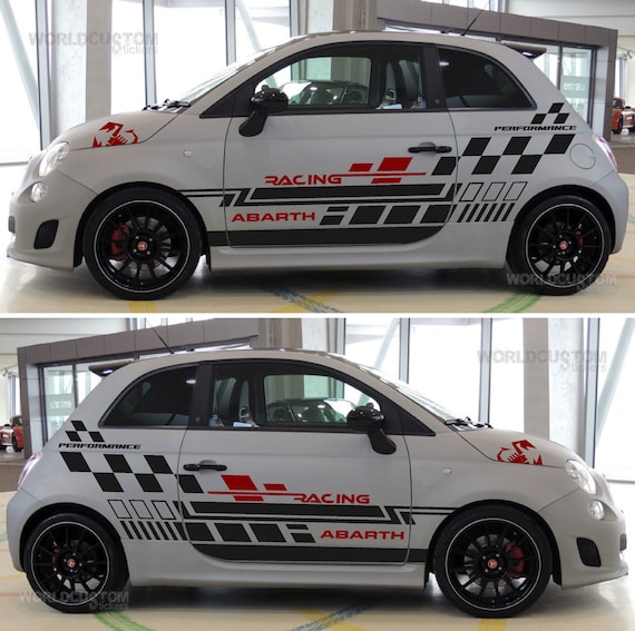 Racing Performance Kit Stickers for Fiat 500 Abarth Auto tuning Sport