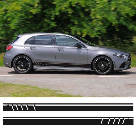 Adhesives Stickers Side bands compatible for Mercedes Benz Class A 200 Auto Tuning Sport