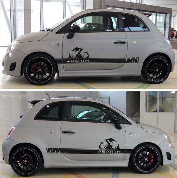 Scorpio side stripes stickers for Fiat 500 Abarth Auto tuning Sport