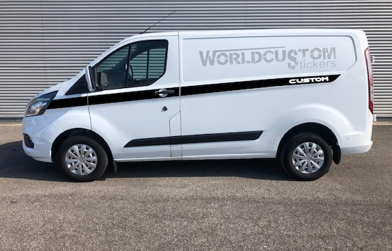 Stickers Side Stripes Compatible with Ford Transit Custom Cars