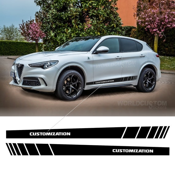 Side stripe stickers compatible with Alfa Romeo Stelvio Auto tuning Sport with customisation