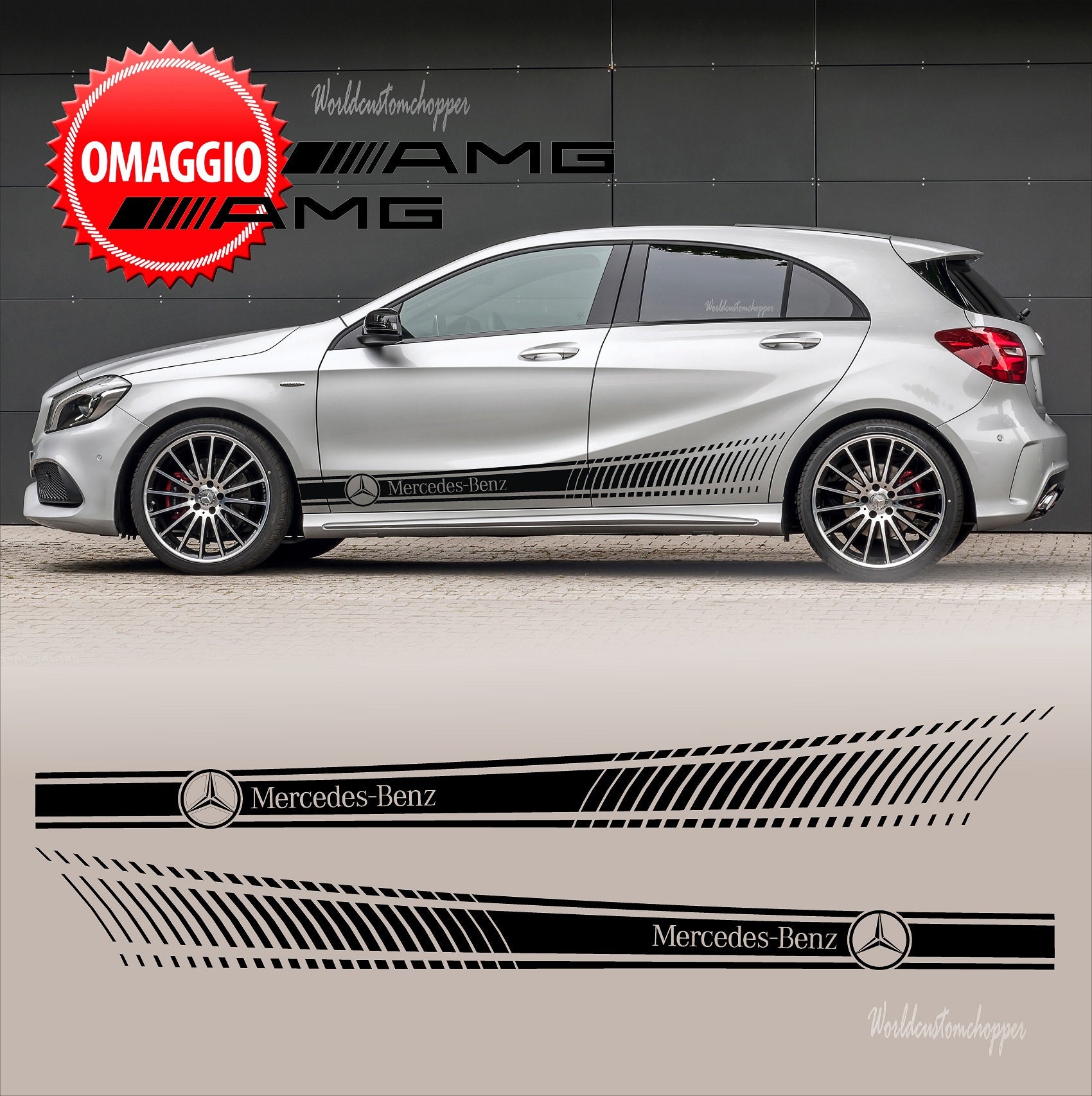 Droogte fluweel monster Stickers Stickers Mercedes Benz AMG A-Class Graphic Bands Mercedes Benz 2  AMG Free