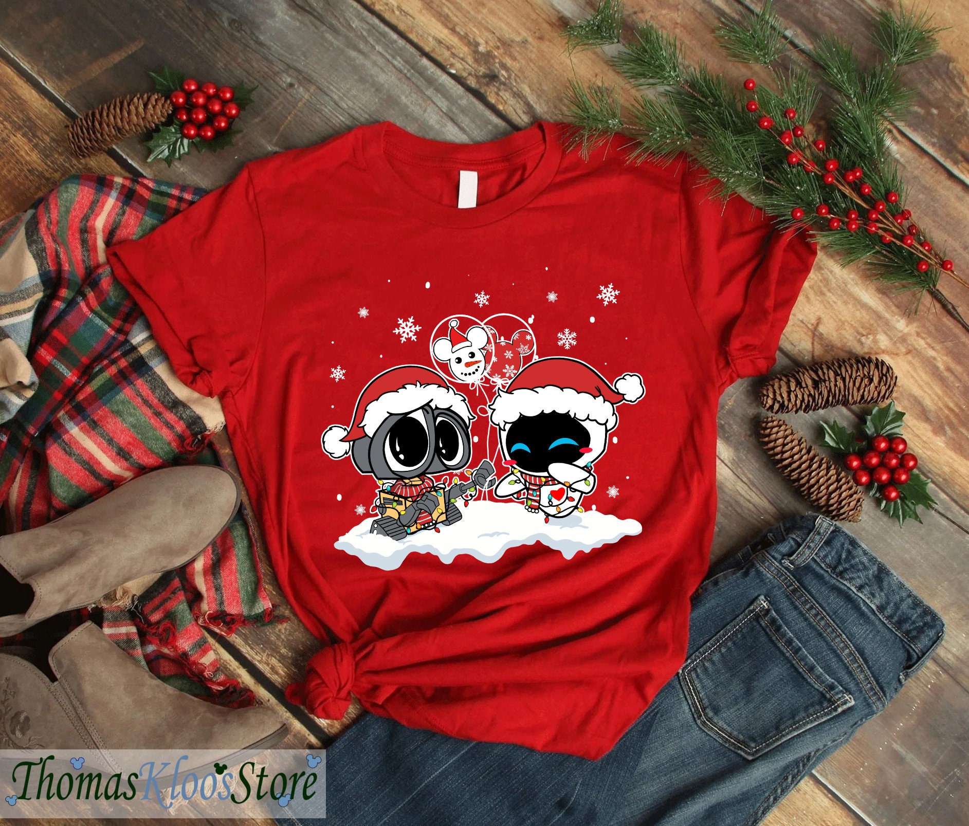 WallE and Eve Christmas Sweatshirt, WallE Christmas Sweatshirt sold