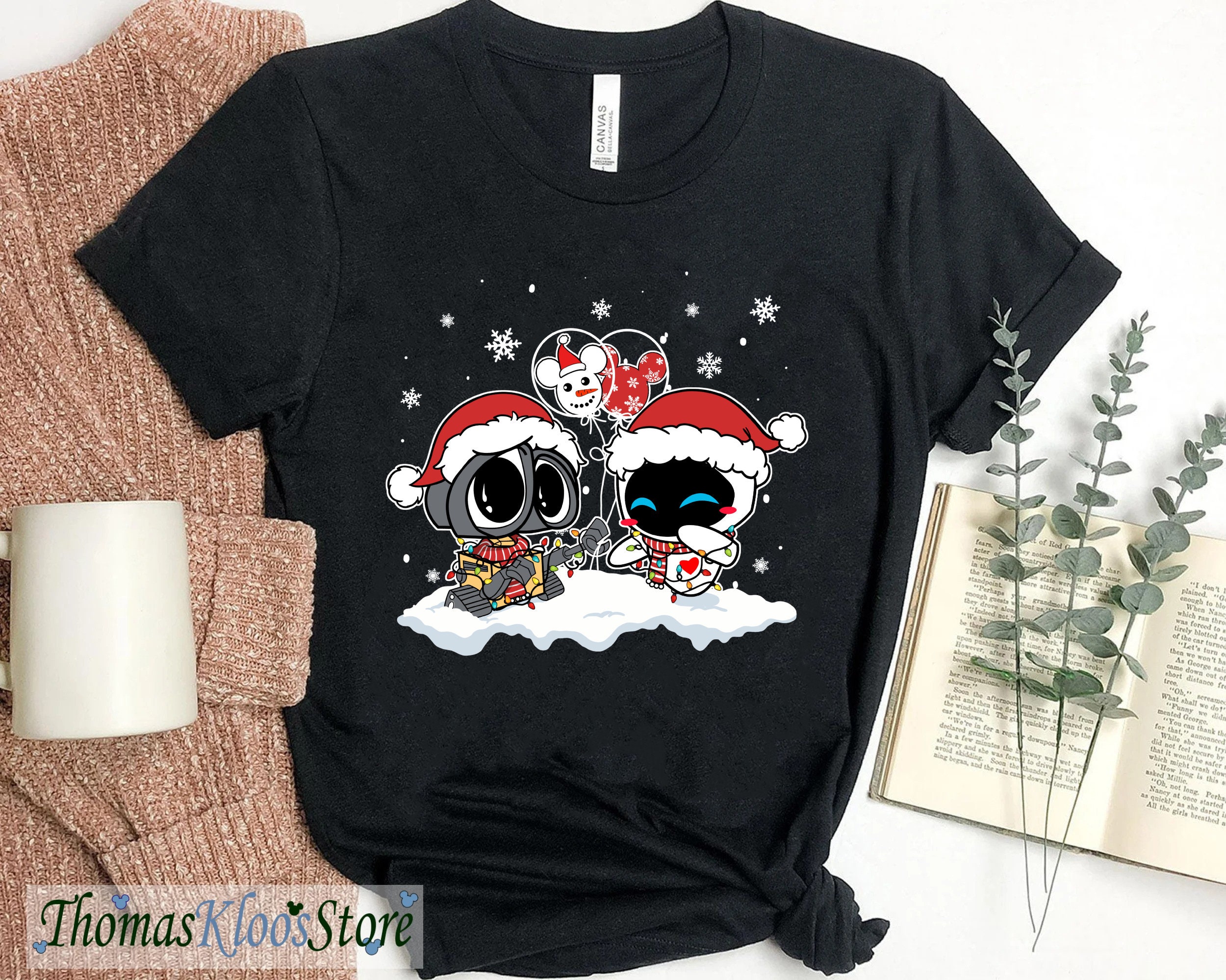 WallE and Eve Christmas Sweatshirt, WallE Christmas Sweatshirt sold