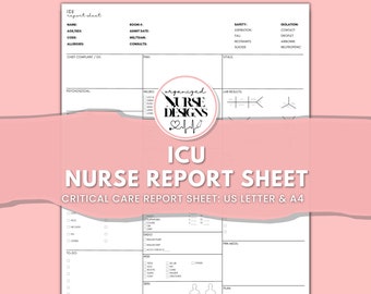 ICU Nurse Report Sheet: Critical Care Handoff (Printable Template)