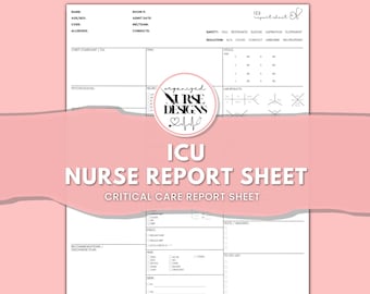 ICU Nurse Report Sheet: Critical Care Handoff Template (Digital Download)