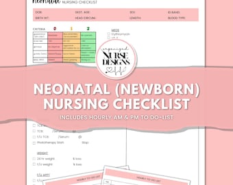 Newborn Nursing Assessment Checklist: Labor & Delivery Report (Printable PDF)
