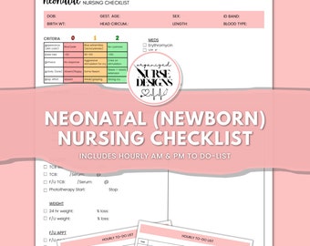 Newborn Head-to-Toe Nursing Assessment Checklist | Labor and Delivery Nurse Report Sheet | Nursing Student | Nursing School | Neonatal